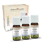 Zirben Familie® ZirbenÖl 3x10ml • naturbelassenes Wasserdampf-Destillat aus Österreich • von ZirbenKiefern - ein Produkt der ZirbenFamilie - bekannt aus dem Fachhandel & der Hotellerie'