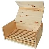 Heubergshop Zirbenbrotkasten Zirbenbrotdose aus Zirbenholz - 40 x 28 x 16,5 cm - inkl. Zirbenholz-Gitter, Deckel aufklappbar