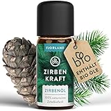 FJORLAND® Zirbenöl BIO naturrein 10ml - [ECHTES ZIRBENÖL] naturreines ätherisches Zirbelkieferöl - Ideal für Diffusoren, Duftlampen, Aromatherapie, Raumduft, Verdampfer